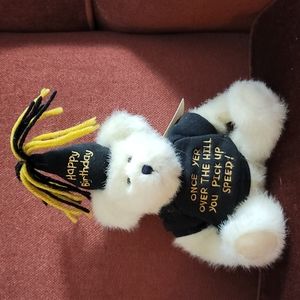 Happy Birthday Bear with Black Sweater Message